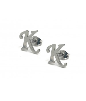 Kolczyki srebrne literka K