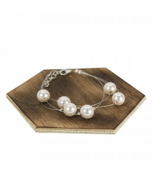 Srebrna bransoletka z perłami