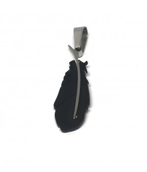 Black feather pendant