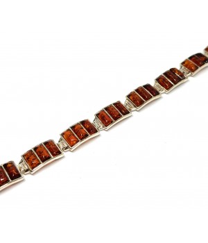 Silver bracelet with amber