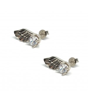 Silver wing stud earrings...