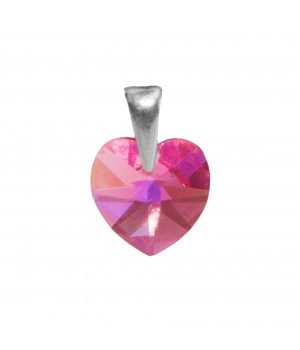 Silver pendant HEART pink