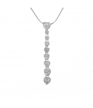 Silver necklace "HEARTS"