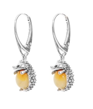 Earrings with amber