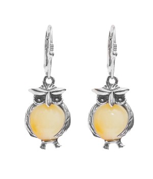 Earrings with amber