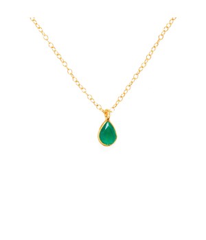 Silver necklace Emerald