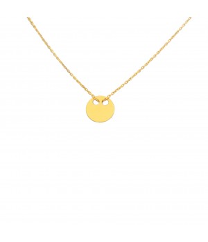 Silver, gold-plated, necklace celebrity with a round pendant with the possibility of engraving.