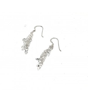 Silver tassel earrings with...