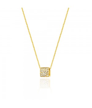 Gold square necklace with...