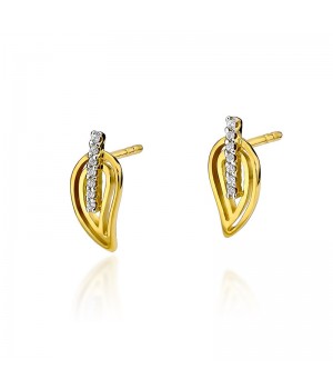 Gold earrings with diamond