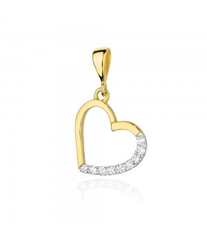 Gold heart pendant with...