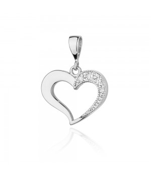 Gold heart pendant with diamonds